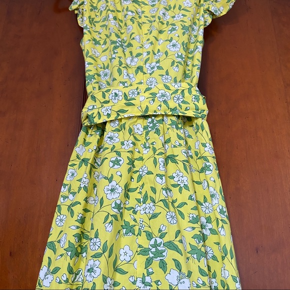 Banjanan Cecil Dress in Sprig Aurora | XS | 100% Cotton Yellow Floral Ruffle - Picture 9 of 15
